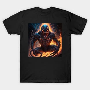 Virning alien in fire aura T-Shirt